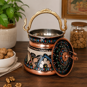 Handcrafted Copper Dry Fruit Storage Container with Lid Decorative Kitchen Canister Luxury Candy Jar Home Hotel Décor Gifting - Product Image 4