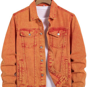 Vêtements d'hiver, meilleur fabricant de vestes en jean pour hommes, couleur unie, service OEM personnalisé, dernier style, vestes en jean teintes unies pour hommes - Product Image 1