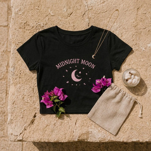 Camiseta Personalizada para Mujer, 100% Algodón Orgánico, Tejido de Punto Jersey Sencillo, Absorbente de Humedad, Estilo Y2K - Product Image 6