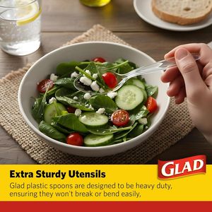 Cucchiai in Plastica Trasparente Monouso, Resistenti, Lavabili in Lavastoviglie, Misura Standard, Riutilizzabili per Uso Quotidiano - Product Image 1