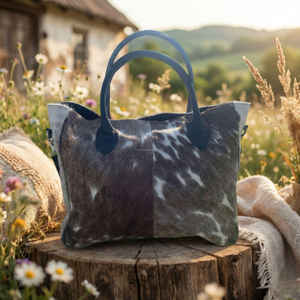 Bolso Tote de Cuero Genuino de Vaca, Diseño Occidental, Color Sólido, Cierre de Cremallera, Bolso de Hombro de Moda para Mujer, Grande, LHTB-0076 - Product Image 6