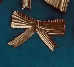 Bronze Bow Christmas <b>Ornament</b> Hanging Traditional Style Decorative Ribbon <b>Small</b> Size Machine Made - Product Image 1