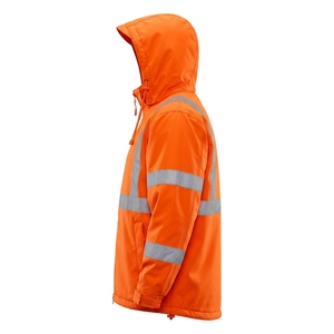 Veste de sécurité réfléchissante orange classe 2 haute visibilité imperméable en polyester avec logo personnalisé à LED - Product Image 2
