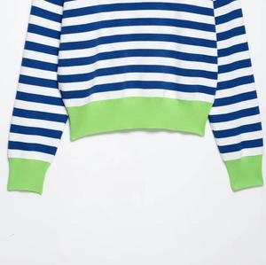 Camiseta de Golf de Manga Corta para Hombre, Tejida con Puntos Azules y Blancos, Estilo Casual con Bloques de Color y Ribete Verde, 100% Algodón Transpirable - Product Image 5