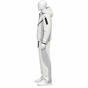 Ensemble de survêtement léger deux pièces pour homme, personnalisé, imprimé, avec strass, style streetwear, coupe-vent, pantalon et veste à capuche zippée, collection automne - Product Image 6