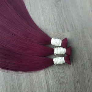 Factory Price 100% Raw Virgin Vietnamese Human Bulk <b>Hair</b> Bone Straight Purple Burgundy <b>Color</b> Super Double Drawn <b>Hair</b> Extensions - Product Image 5