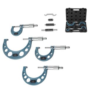 Set di Micrometri di Ultra Precisione 0.0001 per Meccanici, 4 Pezzi in Metallo - 0,1" 1/2" 2/3" 3/4" Strumento Professionale - Product Image 1