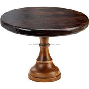 Elevated <b>wooden</b> <b>cake</b> stand for modern rustic dessert presentation suitable for weddings <b>birthdays</b> and holiday events - Product Image 2