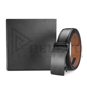 Ceinture formelle en cuir Relevo pour homme, en cuir de vachette, boucle à verrouillage automatique, boucle en acier, durable, ceintures de mode streetwear - Product Image 4