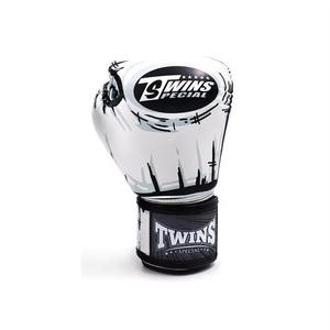 Gants de boxe en cuir de vachette de qualité supérieure, personnalisables avec marque et logo, noirs et blancs, fermeture auto-agrippante, pour entraînement Muay Thai et sport - Product Image 3