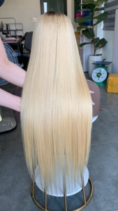 Virgin Blonde Silky Straight 100% Máquina de cabello blanqueado vietnamita Trama de un solo donante Proveedor de Vietnam Extensiones de cabello humano alto - Product Image 3