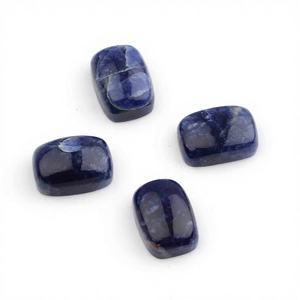 Sodalita Azul Natural de Alta Calidad, 10x14mm, Corte Cojín, Cabujón de Fondo Plano Calibrado, Sueltas para Fabricación de Joyas, Suministro al por Mayor - Product Image 1
