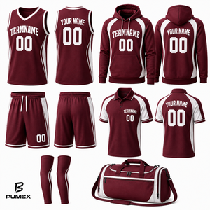 Ensemble de maillots de basketball unisexe, débardeur en mesh sublimé, short, sweat à capuche, polo, sac de sport, vêtements d'équipe toutes saisons, fabricant - Product Image 2