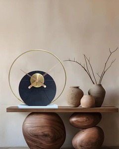 Decorative Desk Timepiece Suitable For Living Room Shelves And Modern Home Decor Styling <b>Clock</b> Handcrafted From India - Product Image 3