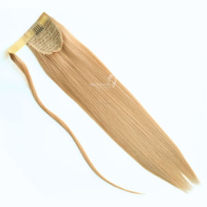 Vente en gros d'extensions de cheveux bruts de haute qualité pour femmes Vietnam couleur lisse et soyeuse #613 queue de cheval blonde prêt à porter cheveux humains - Product Image 3