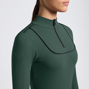 High Quality 4way Stretch Horse Riding Equestrian Shirt Top <b>Base</b> <b>Layer</b> Competition Show Shirt Polo in Soft Feel Technical Fabric - Product Image 4