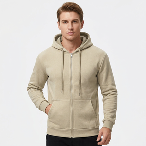 Sudadera con Capucha y Cremallera para Hombre, Corte Ajustado, Color Sólido, Informal, Manga Larga, Tejida, para Otoño - Product Image 4