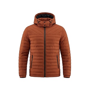 Hooded Quilted Waterproof <b>Bubble</b> Jacket Black Full Sleeve Winter Windproof Cotton Shell Knitted Fabric Polyester Filling Stand - Product Image 1