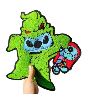 Patchs à repasser avec logo personnalisé pressés à chaud, vente en gros de patchs de broderie complets pour vêtements Minnie Pumpkin Chenille Patch - Product Image 6