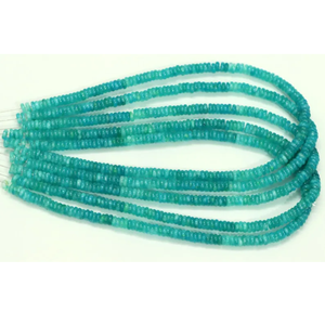 Cuentas Planas de Calcedonia Aqua Natural de 5-6 mm, Cuentas de Calcedonia Azul Cielo Lisas de 15 Pulgadas, Cuentas de Piedras Preciosas Heishi, Joyería al por Mayor - Product Image 2