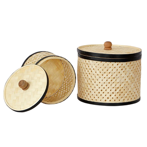 Cesta de Bambú Premium con Asas, Caja de Almacenamiento Tejida, Organizador de Cocina, Contenedor de Alimentos, Accesorios para el Hogar, Cesto para Ropa Sucia - Product Image 1