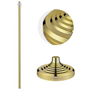 Asta portabandiera telescopica in alluminio dorato da 6 piedi con bandiera statunitense e sfera, set da 2 pezzi - Product Image 3