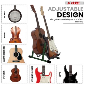 Support de guitare double à 5 cœurs en forme de A avec bras en mousse pour guitares acoustiques, électriques, basses, ukulélés et banjos - Product Image 2
