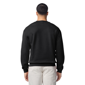 Sudadera de Forro Polar para Hombre, Cuello Redondo, Color Negro Sólido, Manga Larga, Informal, Mezcla de Algodón y Poliéster, Suave y Cálida para Invierno, Teñido Liso - Product Image 2
