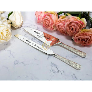 ชุดเซิร์ฟเวอร์และมีดตัดเค้กสแตนเลสขัดเงาคุณภาพดีเยี่ยม หรูหรา ผลิตด้วยมือ พรีเมียม - Product Image 3