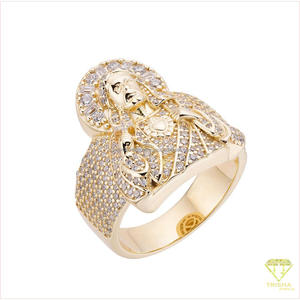 Anillo Religioso de Plata de Ley 925 Premium con Diamante Cultivado en Laboratorio y Piedra Brillante para Minoristas de Joyería - Product Image 4