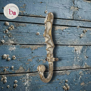 Porte-manteau mural multifonction en fonte vintage fait main avec perles décoratives pour rangement de vêtements - Product Image 1