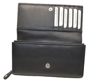 Genuine Leather <b>Long</b> <b>Wallet</b> Unisex Zipper Closure Minimalist Design Large Capacity Daily Use - Product Image 6