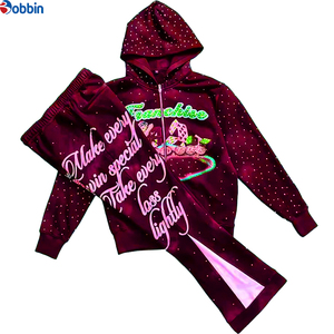 Conjunto de Sudadera y Pantalones Deportivos de Invierno con Logotipo Personalizado y Pedrería, de Dos Piezas, Grueso, para Hombre y Mujer, Estilo Urbano - Product Image 6