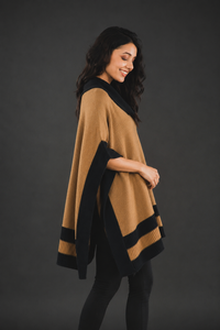 Poncho en tricot acrylique pour femme, coupe ample personnalisée, châle en maille d'automne, extensible dans les quatre sens, respirant et léger pour le cyclisme - Product Image 4
