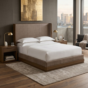 Cama de Hotel Moderna y Lujosa con Estructura Tapizada de Madera Sólida, Tamaño King, Muebles de Dormitorio Personalizados para Hotel, Apartamento, Villa - Product Image 2