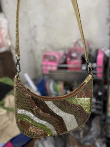 Sacs à main en coton durable de style bohème pour femmes indiennes, conçus par des designers, avec des perles du zodiaque, sacs de soirée, sacs de shopping - Product Image 6