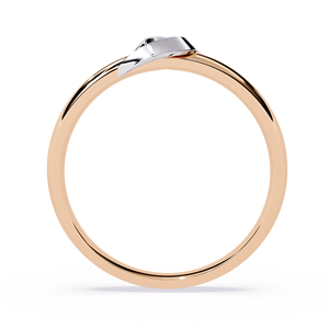 Anillo minimalista de oro macizo de 10k, 14k, 18k con diamante de corte redondo para mujer, ideal para regalo, compromiso, aniversario, boda - Product Image 4