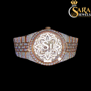 Bague en or rose haut de gamme sertie de moissanite et de diamants pour les propositions, les célébrations et les occasions spéciales, disponible au meilleur prix - Product Image 3