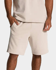 Camiseta y pantalones cortos blancos extragrandes para hombre, diseño OEM de última generación, con ribetes, mezcla de algodón transpirable, para gimnasio y ropa urbana. - Product Image 6