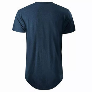 <b>Men</b> <b>Longline</b> <b>T</b>-<b>Shirt</b> Blank <b>T</b>-<b>Shirt</b> Scoop Neck Tee Long-line Curved Hem <b>T</b> <b>Shirt</b> <b>Men</b> Round Bottom Long Tail <b>T</b>-<b>shirt</b> for <b>men</b> - Product Image 2