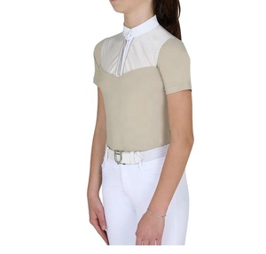 Camiseta de competición ecuestre de manga corta para niñas con pedrería - Product Image 3
