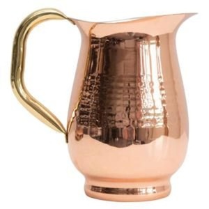 Ensemble de carafes en cuivre pour une configuration traditionnelle de bien-être à domicile, ensemble en métal avec verres, durable, réutilisable, vaisselle de cuisine. - Product Image 1