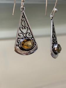 Boucles d'oreilles pendantes en argent allemand avec pierres précieuses, style féminin, faites à la main, pierre de naissance, tendance, pour femme, cadeau de fête, vente en gros - Product Image 4