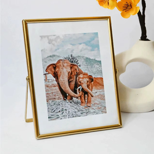 Marco de Fotos Moderno de Metal y Vidrio, Decorativo para Exhibición de Imágenes, Decoración del Hogar - Product Image 1