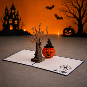 Carte de vœux 3D pop-up sur le thème d'Halloween, mignonne et effrayante, faite à la main, personnalisable, fabricant OEM/ODM pour la papeterie - Product Image 4