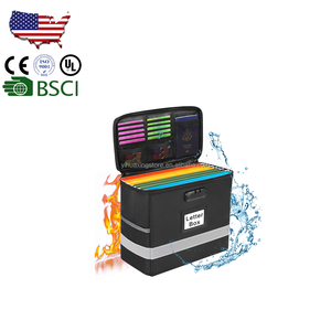 海外在庫耐火ファイルストレージオーガナイザー折りたたみ可能ドキュメントボックス反射ストリップとロッククイック検索証明書 - Product Image 1