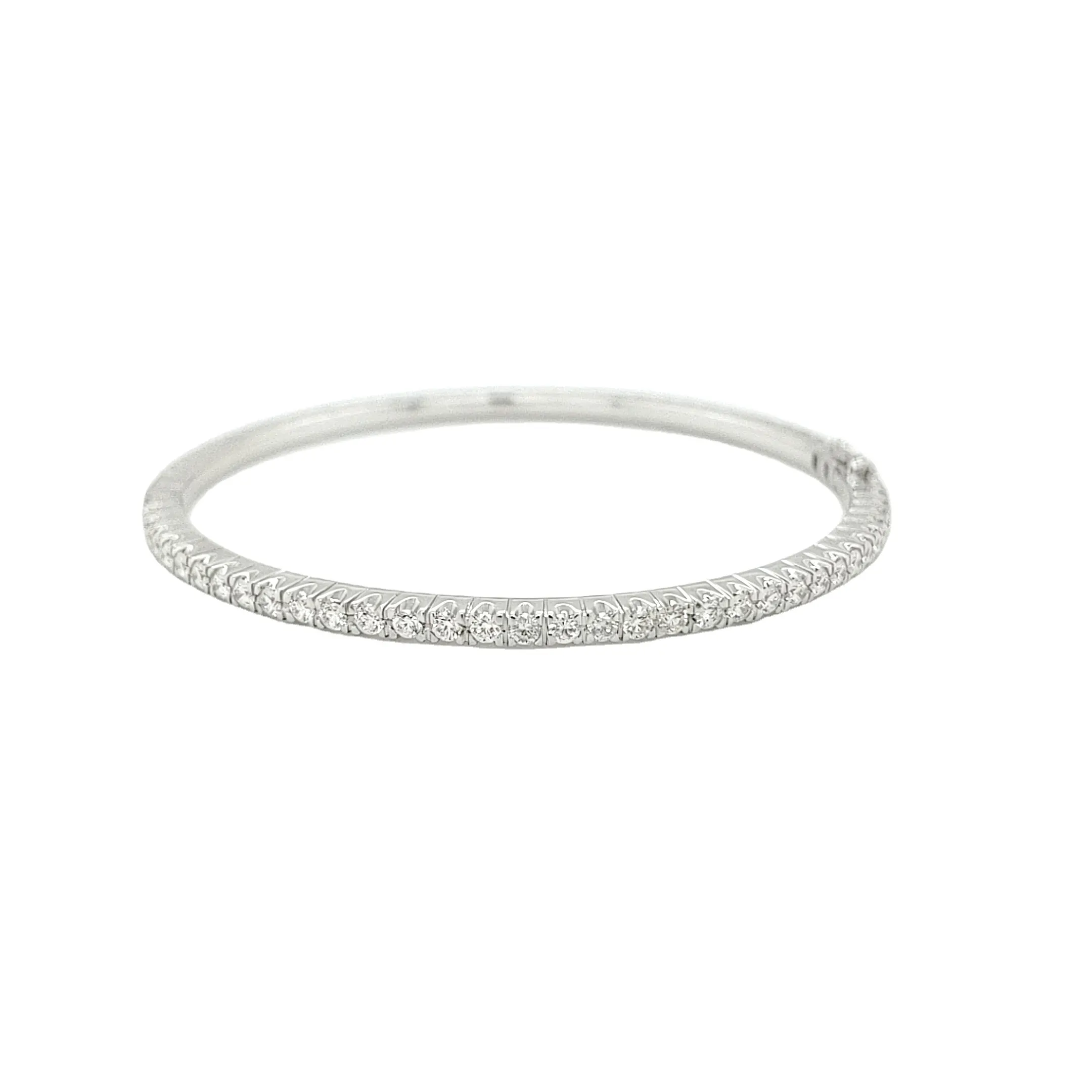 Fashion Design 18K White Gold Set With Round Brilliant Cut Real Natural Diamond Jewelry Bangles