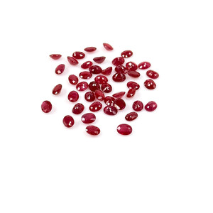 Rubis naturels de Birmanie, ovales calibrés 3x4mm, pierres précieuses facettées naturelles, prêtes à l'emploi pour la création de bijoux - Product Image 1