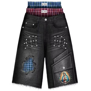 Shorts de mezclilla personalizados: tela, ajuste, longitud, color, lavado, costuras, bolsillos, altura de la cintura, cremallera, marca, fabricación en fábrica. - Product Image 1