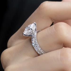 Bague de fiançailles en diamant taille princesse, style classique pour femme, pierre naturelle certifiée GIA, couleur D, or blanc - Product Image 2